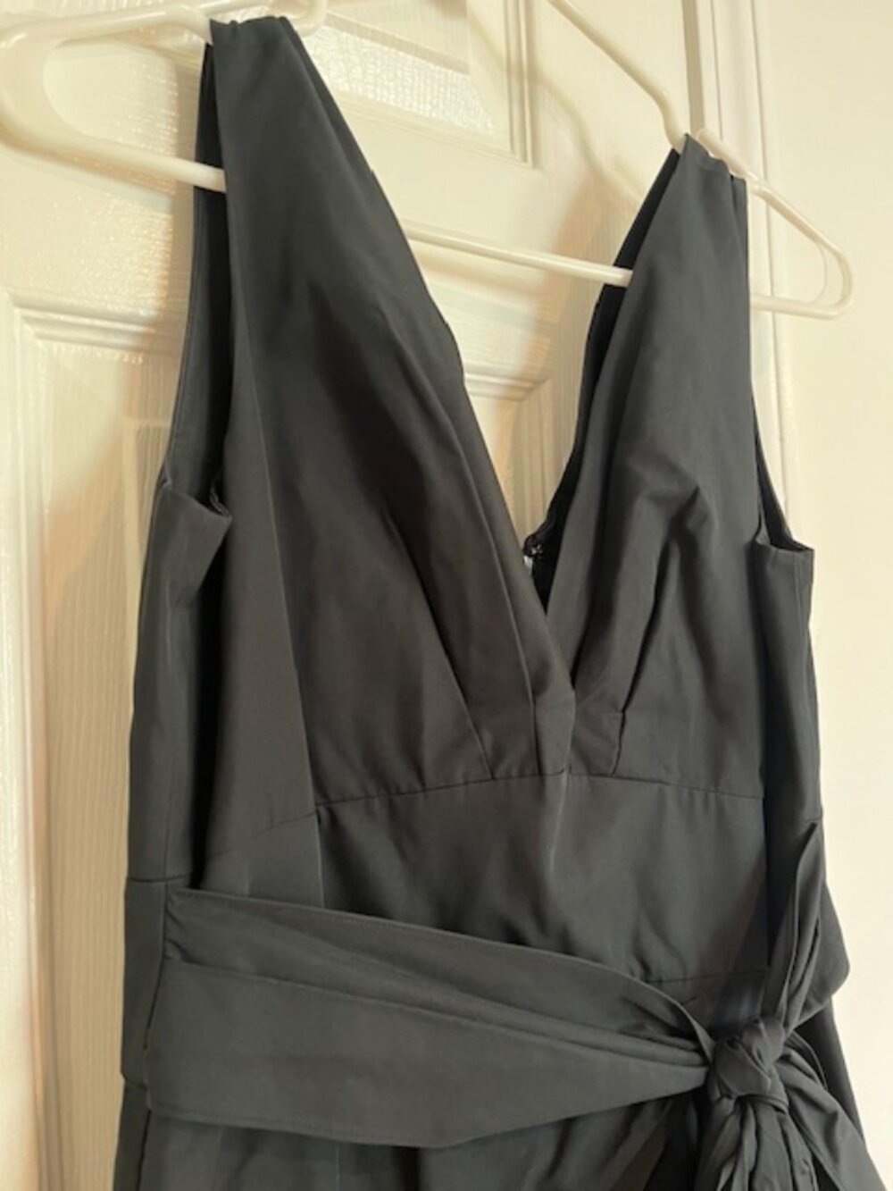 Rebecca Taylor Black Taffeta Wrap Dress w/ Ruffle Hem | Size 6 | NWT - Picture 8 of 14